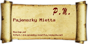 Pajenszky Mietta névjegykártya